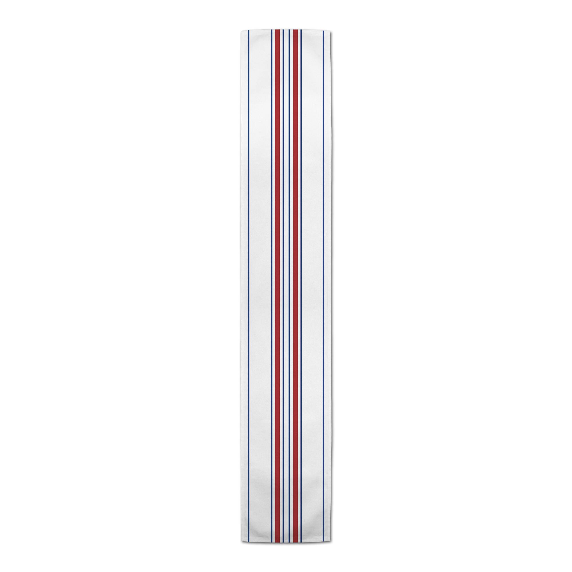 90" Red, White & Blue Stripes Poly Twill Runner